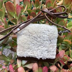 Niche Fine Leather Sheepskin Distressed Leather Mini Crossbody Wallet